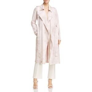 Badgely Mischka Blush Tie Dye Long Trench Coat Belted‎ Marble Print Draped